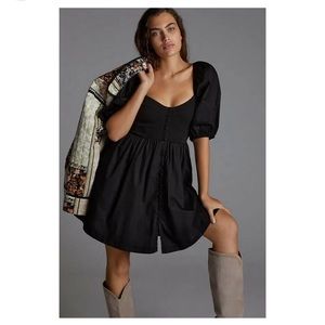 Anthropologie *Maeve* Puff-Sleeved Sweetheart Mini Dress, NWT 🖤